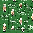 4 Naughty Christmas Wrapping Paper Sheets, Girls Gift Christmas Rude Novelty Santa Design Present for Women (men)