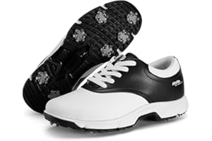 FitVille Mens Golf Shoes Extra Wide Fit with Spikes Professional Spiked Golf Shoes for Men V1