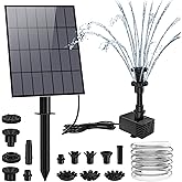 AISITIN Fontein op zonne-energie, 2 stuks, 3,5 W, met paneel, ingebouwde batterij, waterpomp, drijvende fonteinpomp met 6 fonteinstijlen voor tuin, vogelbad, vijver, viscontainer AISITIN Fontein op zonne-energie, 2 stuks, 3,5 W, met paneel, ingebouwde batterij, waterpomp, drijvende fonteinpomp met 6 fonteinstijlen voor tuin, vogelbad, vijver, viscontainer