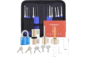 Set Grimaldelli, [36 Pcs] [2025 Nuova Versione] Diyife Set Fabbro, Grimaldelli Professionali con 4 Trasparente Serratura, Kit Grimaldelli, Lockpicking Set per Fabbri Principianti ed Esperti