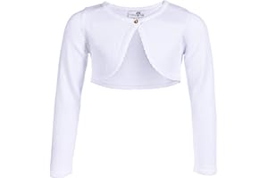 Happy Girls by Eisend Mädchen Bolero Strickjacke Bolero Strick Kommunion Jacke Weiß mit Glitzer