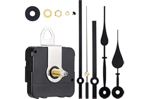 HICARER Meccanismo di movimento dell'orologio ad albero lungo ad alta coppia con 2 diverse paia di lancette (colore set 1, lunghezza albero 20 mm)