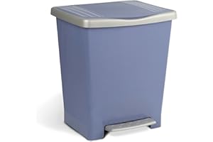 Tatay Cubo de Pedal Millenium, 23L de Capacidad, Apertura a Pedal, de Polipropileno, Libre de BPA, Bolsa Basura 30L. Color Azul. Medidas 33.5 x 30 x 39cm