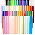 VINYL FROG Permanent Adhesive Vinyl Bundle 70 Pack Adhesive Vinyl Sheets 12''x12'' Permanent Vinyl for Cups, Decals, DIY Craft Projects