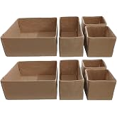 Balkan Room 8'li Bej &Ccedil;ekmece İ&ccedil;i D&uuml;zenleyici Organizer Set - &Ccedil;ok Ama&ccedil;lı Dolap İ&ccedil;i Kutu Seti