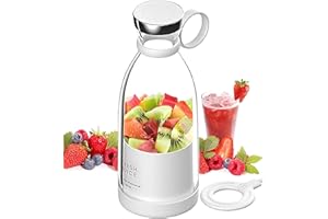 SOUTH AREA Mélangeur Portable Mixeur Smoothie Mélangeur Smoothie Personnel Rechargeable USB Portable Blender, Mixeur Fruits Sans Fil Sport Camping Fitness (BLANC)