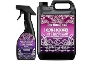 Dirtbusters Carpet Cleaner Shampoo Solution Spring Fresh 5 Litre & Stain Remover 750ml