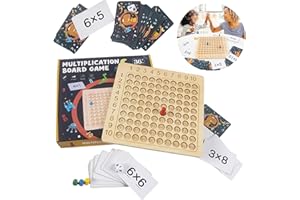 JOKILY Montessori Multiplikationsbrett, Holz Multiplikationstafel, Multiplikation Lernen Multiplikationstabelle, Kinder Einmaleins Lernen Brett, Math Multiplikation Brettspiel, Lernspielzeug für Kleinkinder