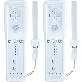 2 Pcs Remote Controller for Wii, TechKen Remote Game Controllers Compatible with Wii Remote Replacement with Silicone and Wri