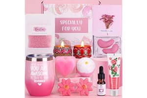 BAICAI Rose&Jasmine Pamper Gifts for Women, Unique Self Care package for Her Relaxation Spa Sets for Women, Birthday Hamper Wellbeing Get Well Soon Gifts Ideas for Best Friend Bestie Sister Mum