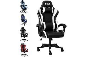 Bayt Skrivbordsstol & Ergonomisk Gamingstol - Gaming Chair för Kontor, Justerbar Datorstol, Sportig Design i Konstläder, Svar