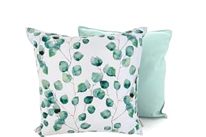 ‎HEIMTEXLAND heimtexland ® Outdoorkissen Lotus Effekt 45x45 Garten Dekokissen Wasserabweisend Outdoor Lounge Deko Kissen Typ742 Eukalyptus