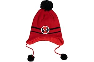 UNITED LABELS Marvel Spiderman czapka z dzianiny dla chłopców – dziecięca czapka zimowa z pomponem, czerwona, czerwony, Rozmiar uniwersalny
