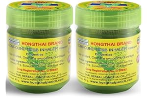 Hong Thai - Inalatore a base di erbe per rilassamento e sollievo da stress, vertigini, nebbia cerebrale ed emicrania, 25 g (confezione da 2)