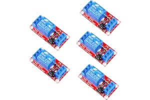 RUNCCI-YUN 5pcs Module Relais 1 Canal, Modules Relais 1 Canal DC 5 V avec Optocoupleur avec Compatible Déclencheur de Bas Ou Haut Niveau avec Arduino