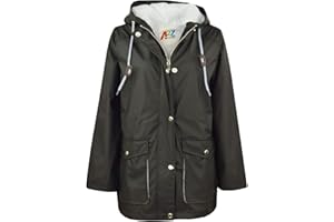 A2Z 4 Kids PU Raincoat Black Jackets Windbreaker Waterproof Parka Shower Resistant Hooded Raincoat Girls Boys Age 5-13 Years