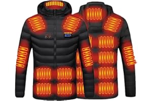 AEGJEGVD Veste Chauffante Homme Femme Manteau Chauffant à Capuche Manches Longues Hiver Chaud Chargement USB Chauffe-Body éLectrique Vestes Chauffantes avec Plusieurs Modes de Chauffage et Zones Ski Plein Air