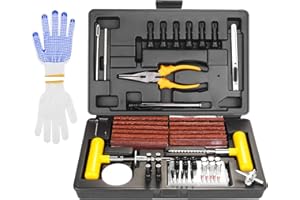 SHYOSUCCE 100pcs Kit de Reparación de Neumáticos con Manómetro Presión Guantes (100pcs)