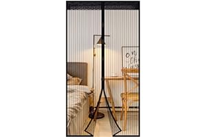 EXTSUD Moustiquaire de Porte Magnétique Fermeture Automatique Rideau Porte Anti Insectes avec Aimants et Bande Adhesive sans Perçage (90x210cm)