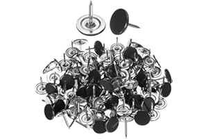 WeddHuis 50 pièces clous de tapissier, tête plate, clous décoratifs pour meubles, punaises pour canapé et tête de lit (11 mm x 13 mm) (Noir)
