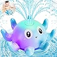 Baby Bath Toys for 1 2 3 Toddlers for 1 2 3 4 5 6 Boys Girls Light Up Toys Automatic Induction Octopus Water Fountain Toy Spray Swimming Pool Bath Time Fun for Kids Toddler Infant