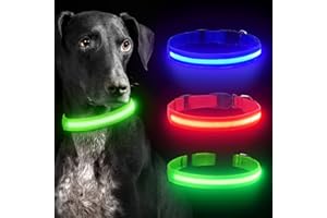 SERDA-RUN Świecąca obroża dla psa, LED, obroża dla psa, ładowana przez USB, materiałowa obroża dla psa