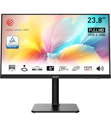 MSIモニター 23.8インチ MD241P ブラック Be Your Window To The World- MSI Modern MD241PW| Best