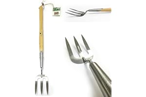 GREENMAN GARDEN TOOLS Greenman Mid Handle Stainless Steel Weed Fork Ash Handled 28"
