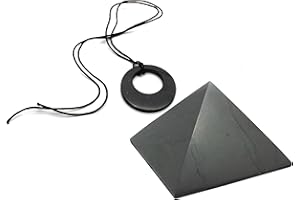 Karelian Heritage Genuine Natural Shungite Amulet Pyramid Protection Set (Double Circle) S189