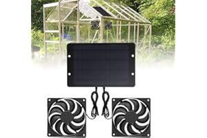 TGKYK Ventilador solar de 12 V, 10 W, 2 unidades, IP65, resistente al agua, funciona con energía solar, ventilador solar para invernadero, cobertizo, caseta, gallinero, cobertizo, ventilación