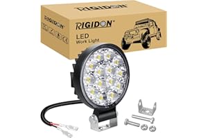 RIGIDON 1 Pcs Faro de trabajo redondos, 3.2 pulgadas mini 42W, Spot lámpara para off road camión coche ATV 4x4 tractor moto, Exterior foco led 12v 24v spotlights faros antiniebla, 6000K