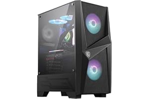 MSI MAG FORGE 100R Boîtier PC - ATX, Moyen Tour, Support GPU jusqu'à 330 mm, ventilateurs ARGB, filtres à poussière magnétiques, verre trempé, Module de contôle ARGB 1-6, USB 3.2 Gen 1 Type-A