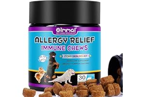 BIEYOC Dog Allergy Relief, Allergy Relief Immune Chews, Anti Itch for Dogs, Eyes, Ears, Skin, Paws, Stop Itching, Licking, Scratching, for All Breeds and Sizes, 30 Chews, Peking Duck Flavor