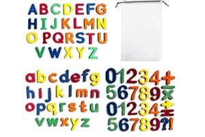 ARRDERLY 79 Stück bunte magnetische Alphabet-Zahlen, Spielzeug, Alphabet-Spielzeug, Lernspielzeug, zum Lernen, Rechtschreiben, Zählen, einschließlich Buchstaben, Zahlen, Symbole