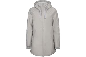 ELKLINE Damen Regenmantel Funparc Parka | Basic Regenjacke 2-Wege-Reißverschluss lockerer Schnitt wasserdicht mit Kapuze