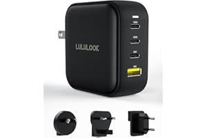 LULULOOK 100W USB C Ladegerät, USB C Netzteil 4 Ports GaN PD Schnellladegerät Universal Reisestecker Kompatibel mit MacBook Pro/Air, iPad mini/Pro, iPhone 16/15, Samsung S23/S22, Pixel 6, Laptop usw