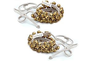 PRISHA INDIA CRAFT Prisha Indien Craft® KATHAK Ghungroo Paar, (25 + 25) (16 keine. Ghungroo) Big Bells Beste Qualität mit Baumwolle Kordel verschnürt Klassische Indische Tänzer Fußkettchen Musikinstrument