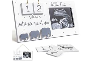 PANYI Baby Scan Bilderrahmen Holz Ultraschallbild Baby-Bilderrahmen zum Ersten Scan der Schwangerschaft Sonogramm Countdown Wochen Geschenke für Werdende Mütter