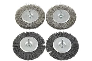 NIKJEBDF 4pcs Electric Joint Brush for EFB Model 2022, Joint Cleaner Against Weeds (2PCS Abrasive Wire+2PCS Steel Wire Grout Cleaner Plastic Grout Brush Set, Handle Mower Not Included