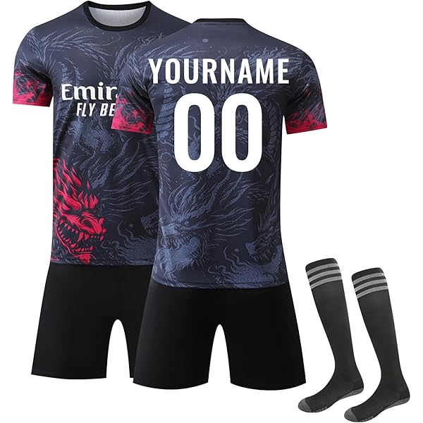 Générique Maillot De Foot Personnalisé Enfants Football Maillots De Soccer 24 25 Home Away Avec Nom Et Numéro DIY T-Shirt Tenue De Sport Cadeau Pour Garçon Et Homme