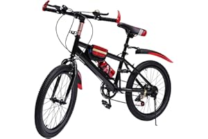 YISSALE Vélo de ville 20 pouces pour garçon avec dérailleur à double disque - Vélo de ville pour filles et garçons - Rouge