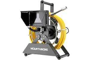MOUNTAINONE Telecamera Ispezione Tubi con DVR, Endoscopio Industriale Monitor da 4,3 Pollici Ispezione della Conduttura, Fogna ispezione Video Camera IP68 impermeabile con 12pcs luci a LED