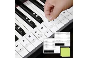 CHIFOOM Klavier Keyboard Aufkleber Klavieraufkleber Transparent für keyboard noten 88/54/61/49 Tasten Komplettsatz Abnehmbar Klavier lernen klavieraufkleber für Keyboards Erwachsene kinder Anfänger