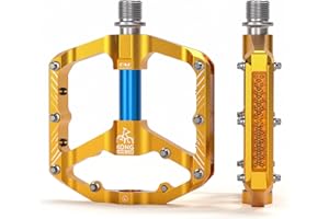 Kadacha Pédales de vélo avec Bandes réfléchissantes, 3 roulements scellés, Plates-Formes de vélo en Aluminium CNC antidérapantes, pédales 9/16 Pouces pour vélo de Route, VTT, vélo électrique.