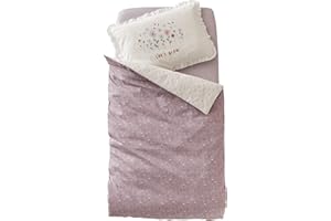 VERTBAUDET Housse de Couette bébé réversible Douce Provence écru/Parme 80X120