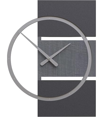 CalleaDesign ONYX Wanduhr – Arabische Ziffern, 34.7x46 Cm, Canaletto Nussbaum & Leinen