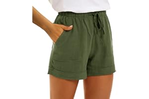 riou Pantalon Deporte Corto Mujer Verano Algodón Bermudas de Trabajo Elástico Jogging Pantalon Señoras Elegant Ligera Regular Fit Pantalones de Yoga para Fitness Jogger Correr Casual