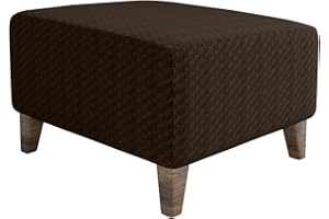 XJHKG Foot Stool Cover Rectangle, Machine Washable Stretch Jacquard Storage Ottoman Foot Rest Cover Sofa Furniture Protector Slipcover (Coffee,Small)