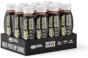 Optimum Nutrition ON High Protein Shake, Boisson Protéinée avec Whey Protéine sans Sucre Ajouté, Milkshake Prêt à Boire, Saveur Chocolat, Carton de 12, 12x330ml