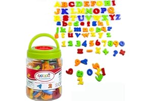 ROPNIIK SIMUER Magnetic Alphabet Letters Numbers and Symbols Refrigerator Magnets Educational Toys Teaching Aid for Preschool Kids with Bucket 78 PCS